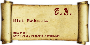 Blei Modeszta névjegykártya